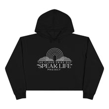 Load image into Gallery viewer, The Cloud Cries Out &#39;Speak Life Project&#39; Crop Hoodie
